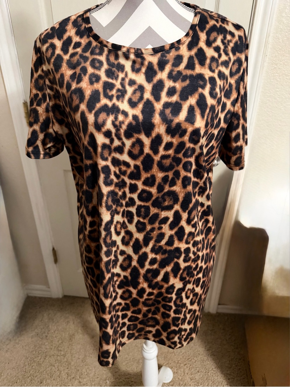 Lucky & Blessed Leopard Print Shift top- Brown & Black